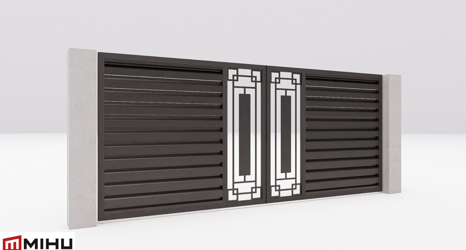 gard metalic modern cu tabla debitata laser 02